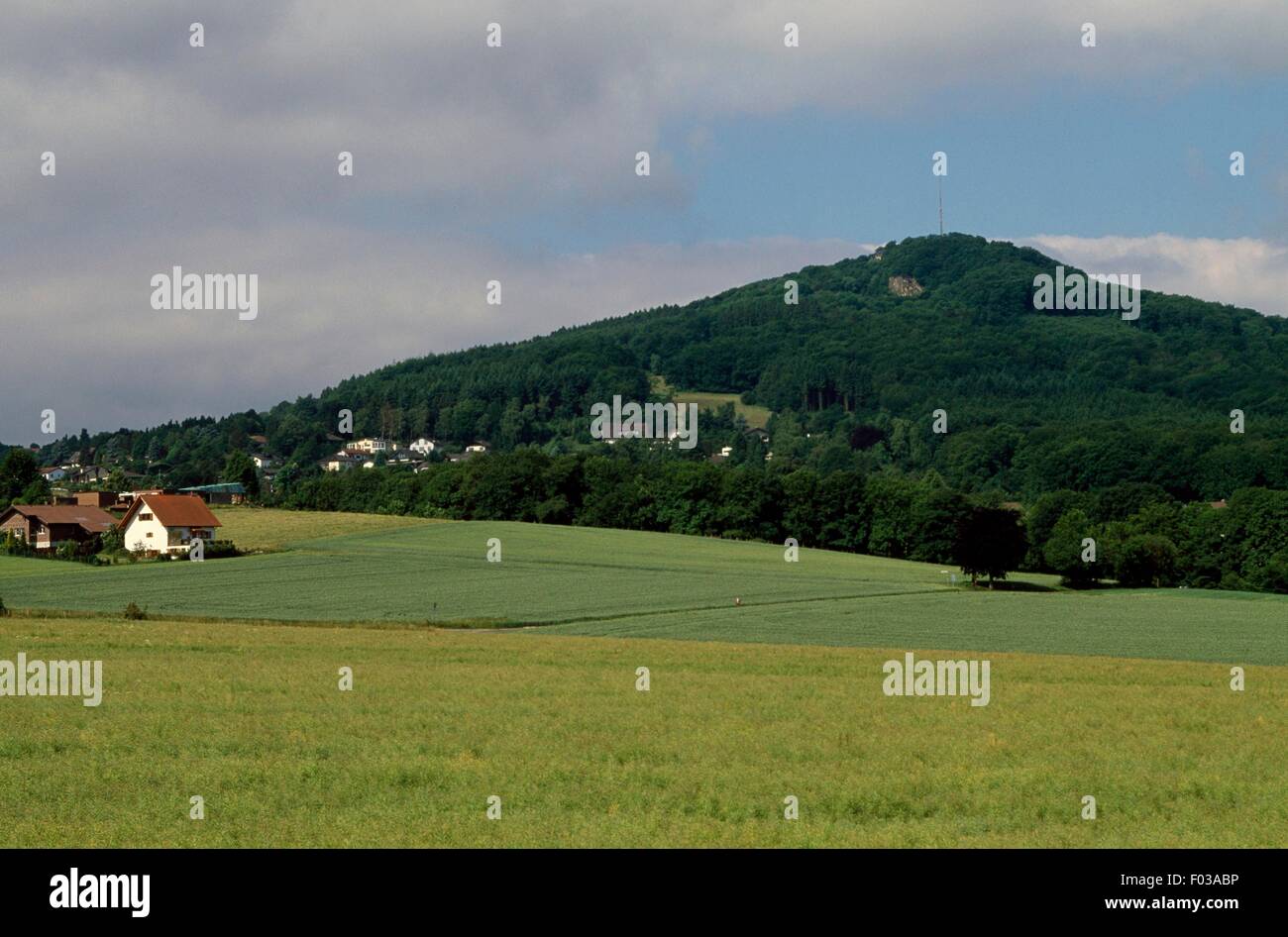 Paysage dans le Parc Naturel de Siebengebirge (Naturpark Siebengebirge), Rhénanie du Nord-Westphalie, Allemagne. Banque D'Images