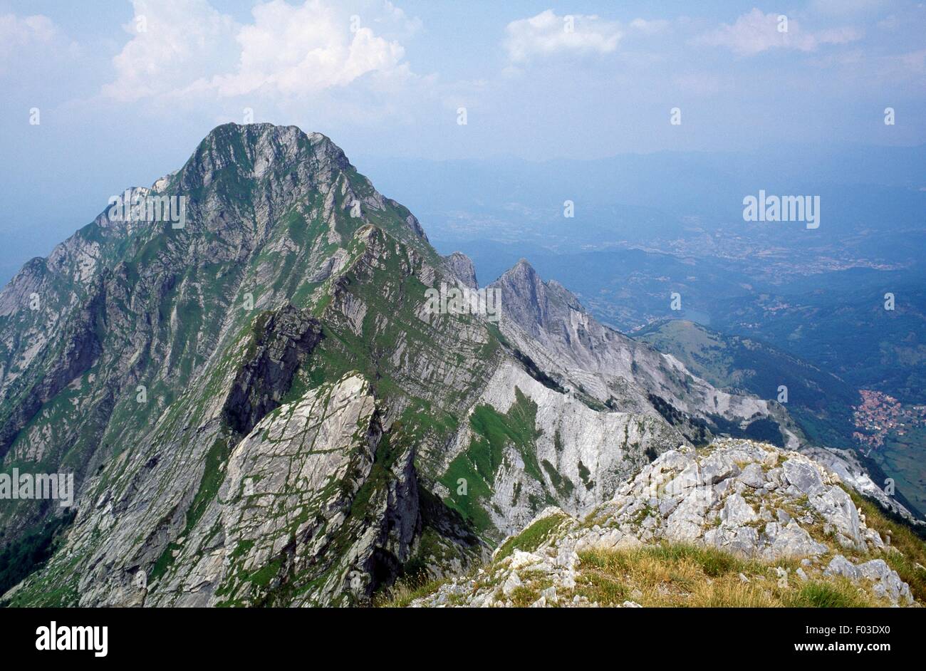 Monte Pisanino (1946 mètres), Parc Régional des Alpes Apuanes, Toscane, Italie. Banque D'Images