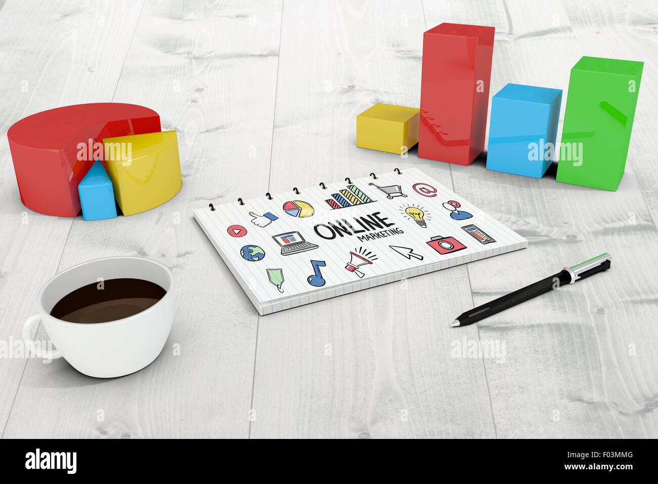 Image composite du marketing en ligne Banque D'Images