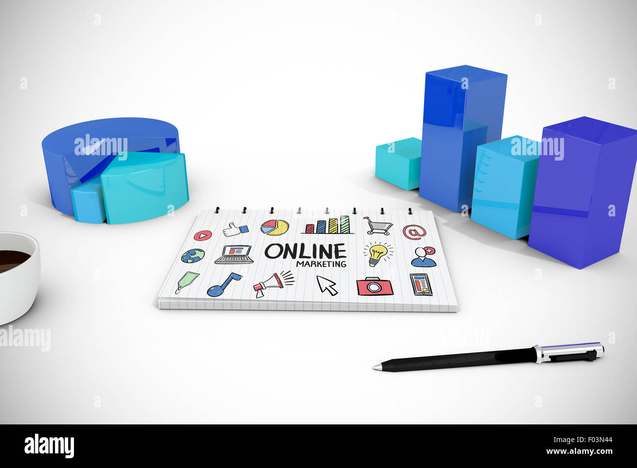 Image composite du marketing en ligne Banque D'Images