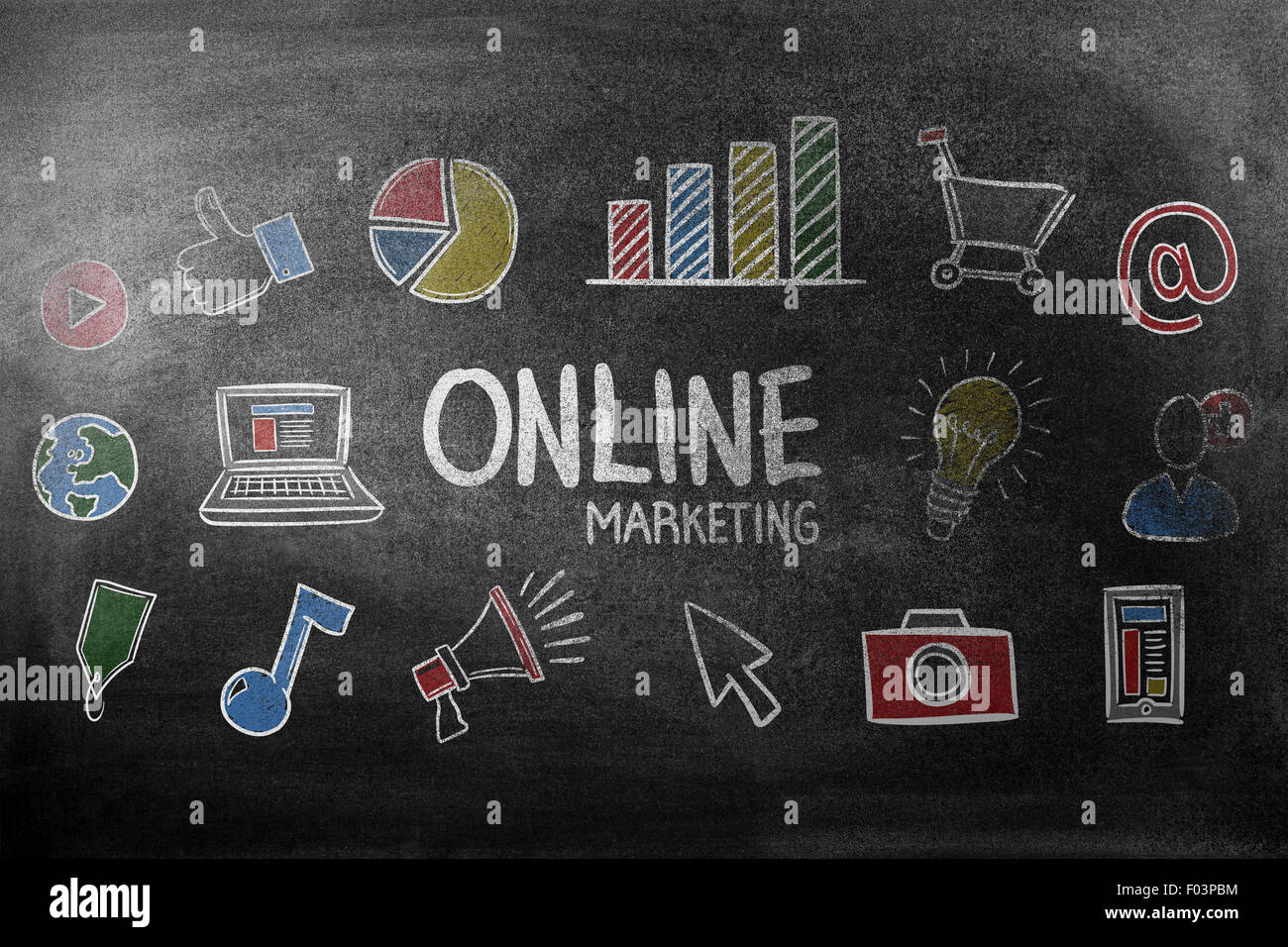 Image composite du marketing en ligne Banque D'Images