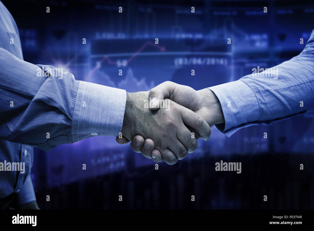 Image composite de men shaking hands Banque D'Images