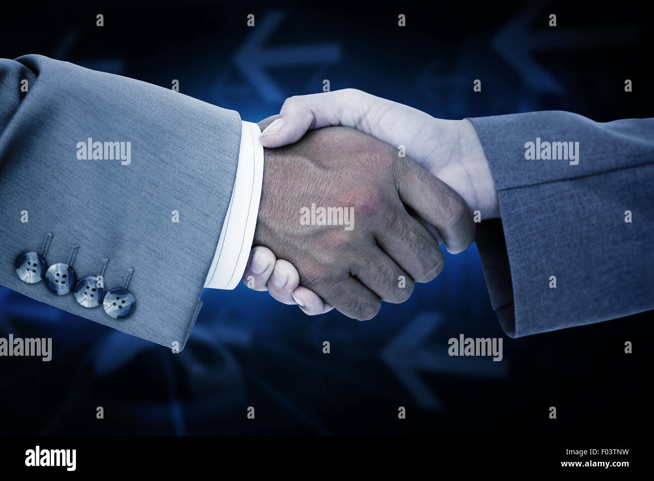 Composite image d'affaires autochtones les mains tremblantes Banque D'Images