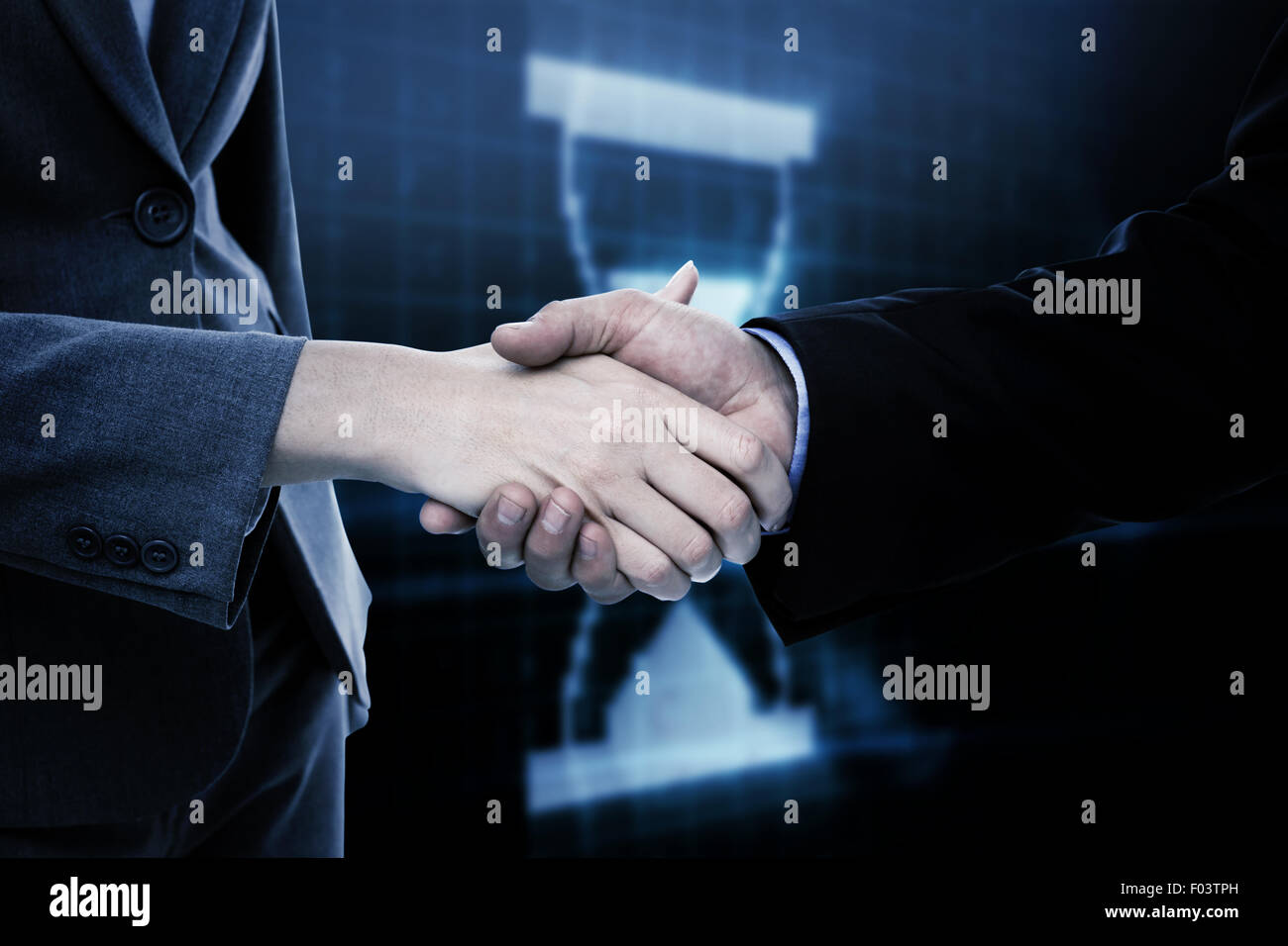 Composite image deux businesspeople shaking leurs mains Banque D'Images