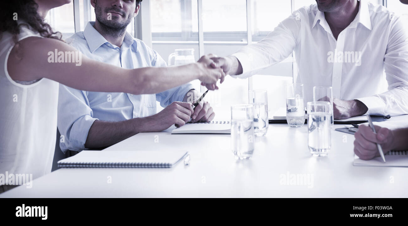 Partenaires d'affaires shaking hands Banque D'Images