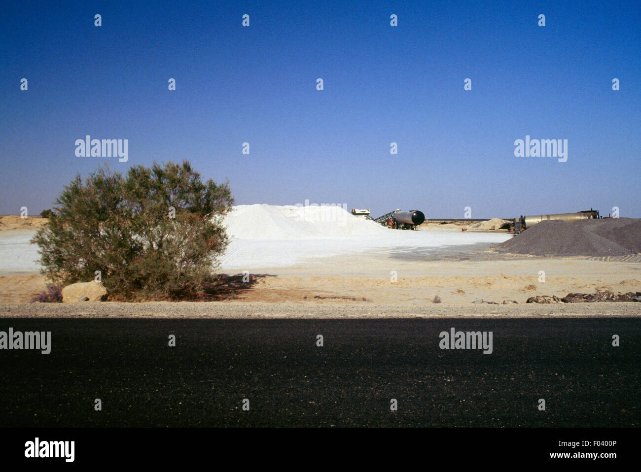Salines près de Touggourt, Algérie. Banque D'Images