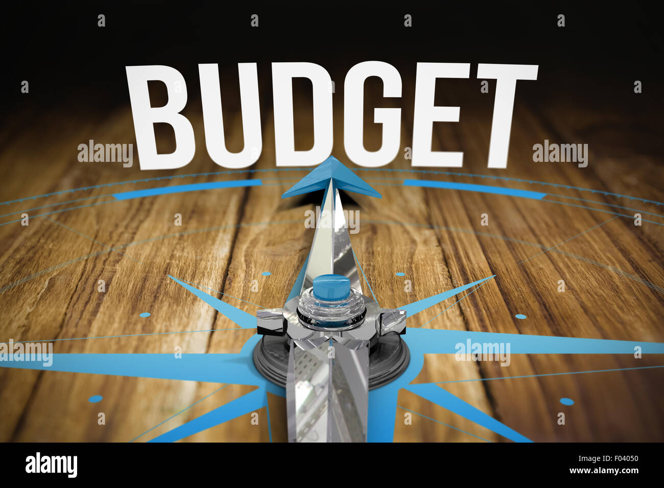 Budget contre table en bois Banque D'Images