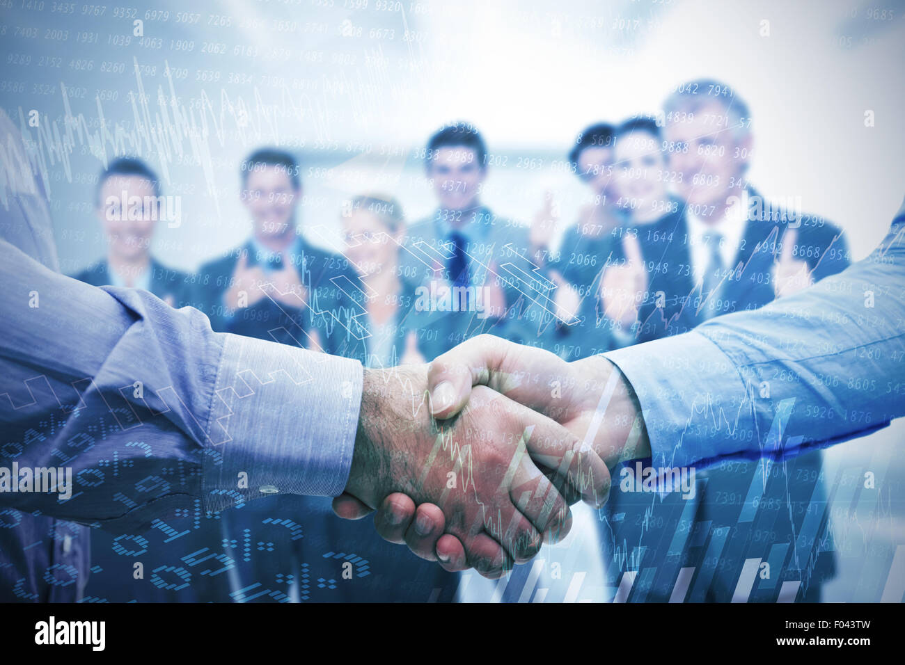 Image composite de men shaking hands Banque D'Images