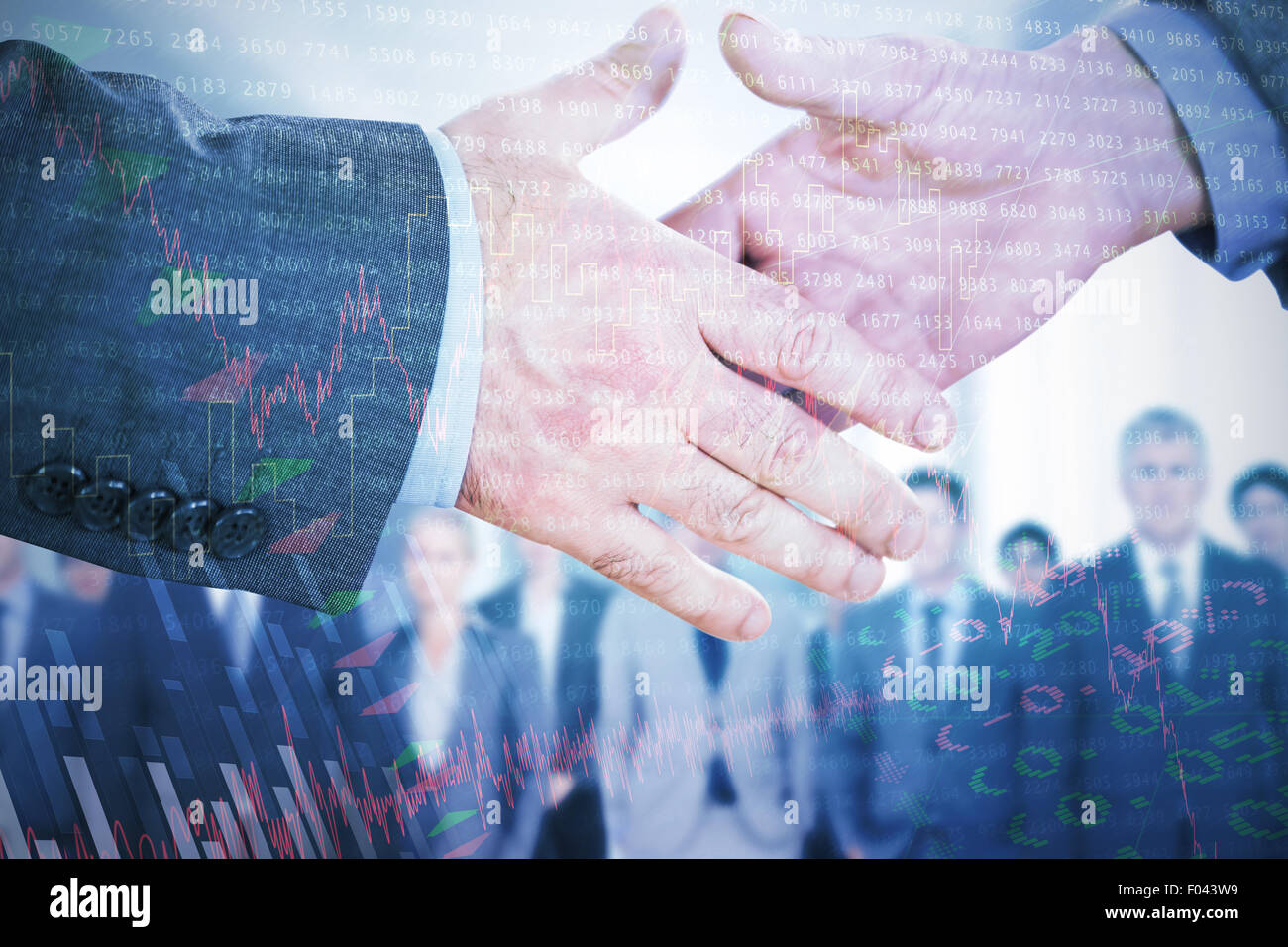 Image composite de deux personnes allant à leur serrer la main Banque D'Images