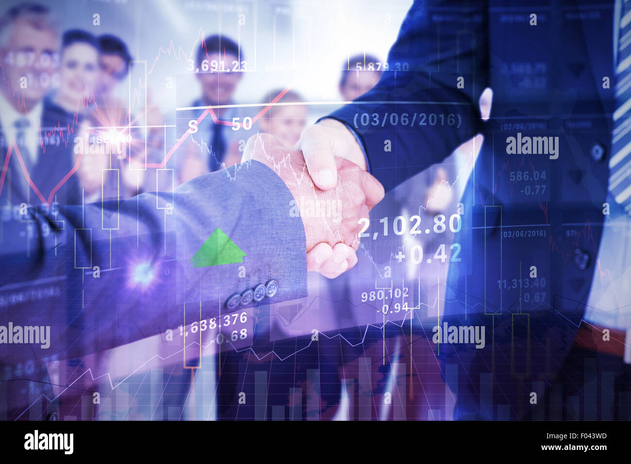 Image composite de businessmen shaking hands Banque D'Images
