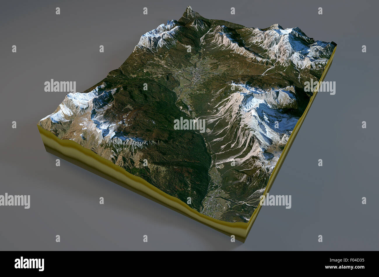 Vue satellite de Cortina d'Ampezzo site Banque D'Images