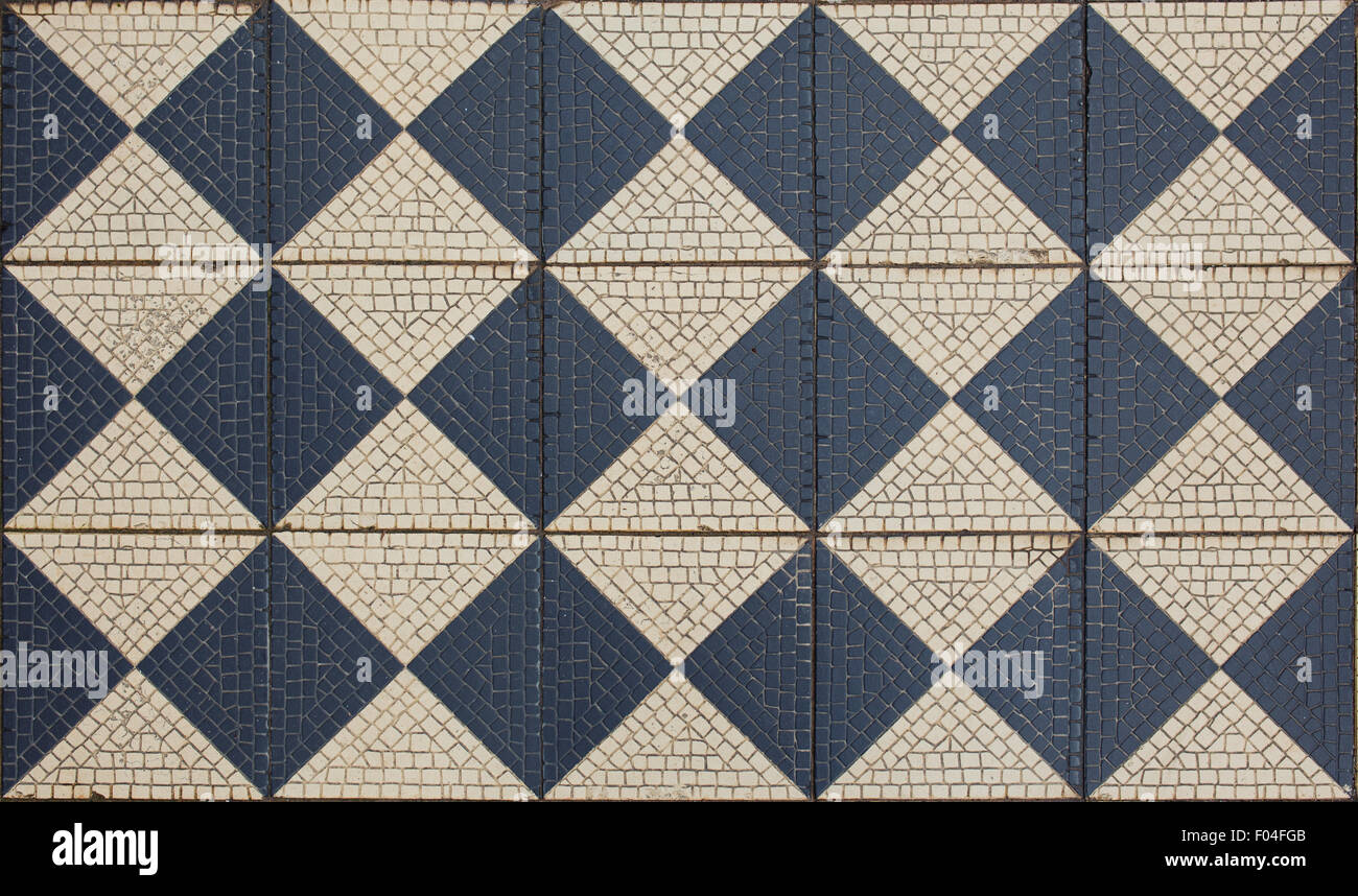 Sol en mosaïque antique damier, Banque D'Images