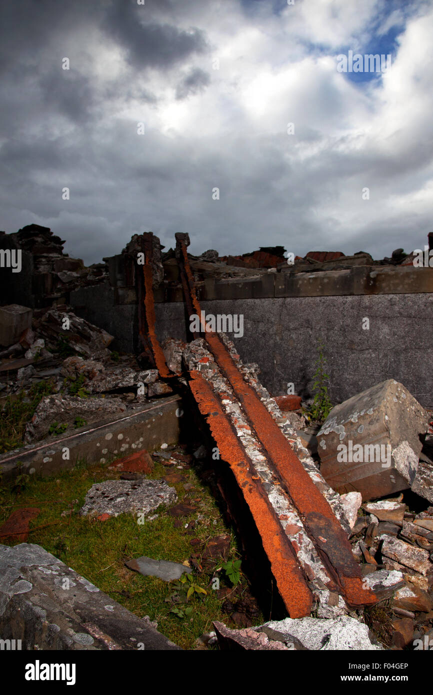 Photographie par © Jamie Callister. Les ruines de Gwylfa Casone Hiraethog hantée, Denbigh Moors, au nord du Pays de Galles Banque D'Images