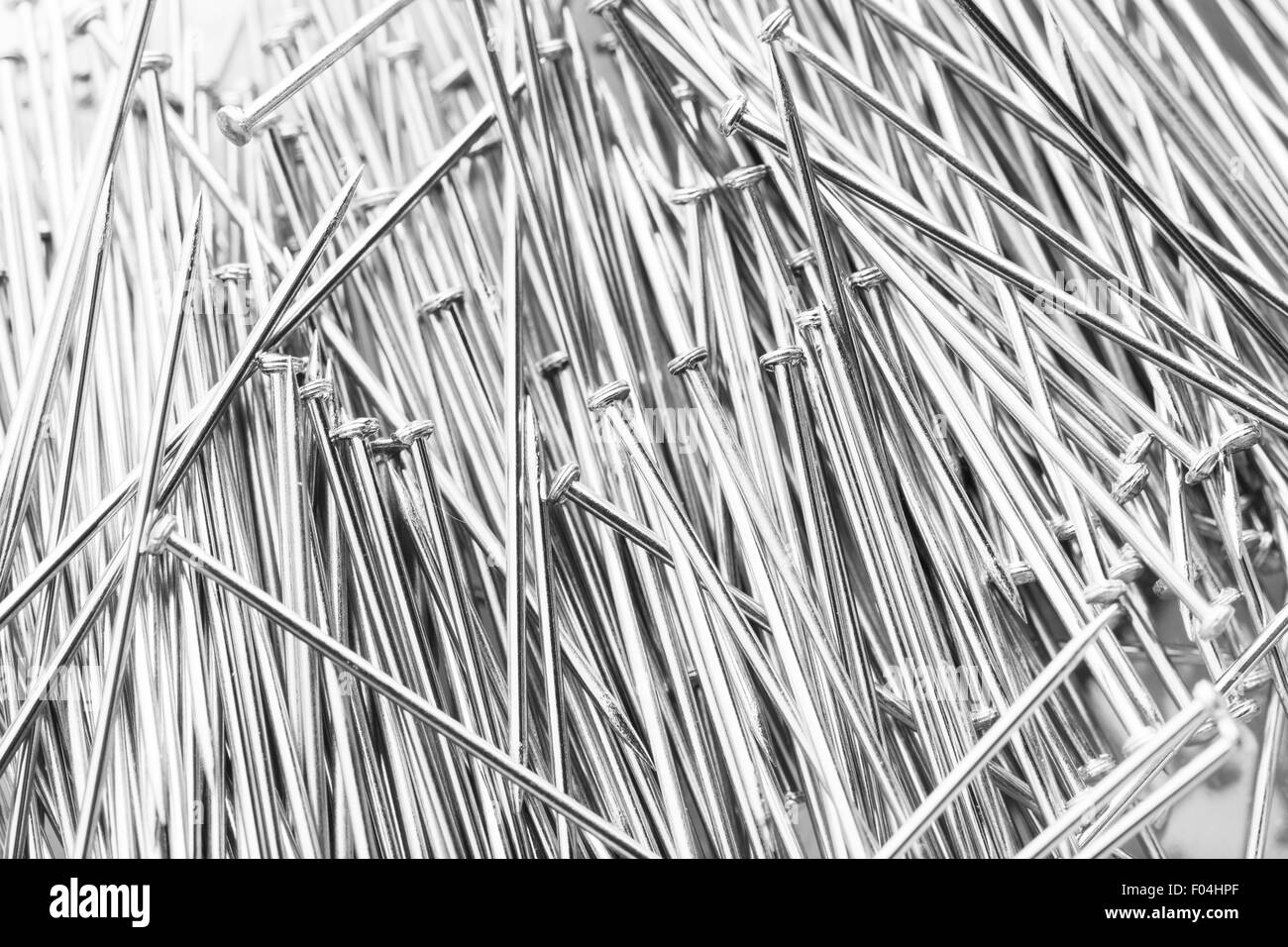 Clous de fer brillant la photo en gros Banque D'Images