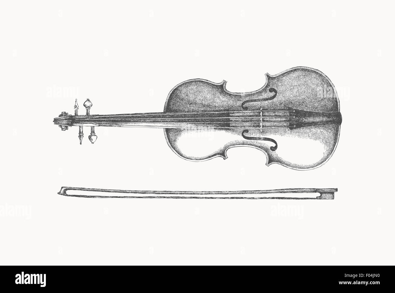 Instrument de musique de violon -dessin Banque D'Images