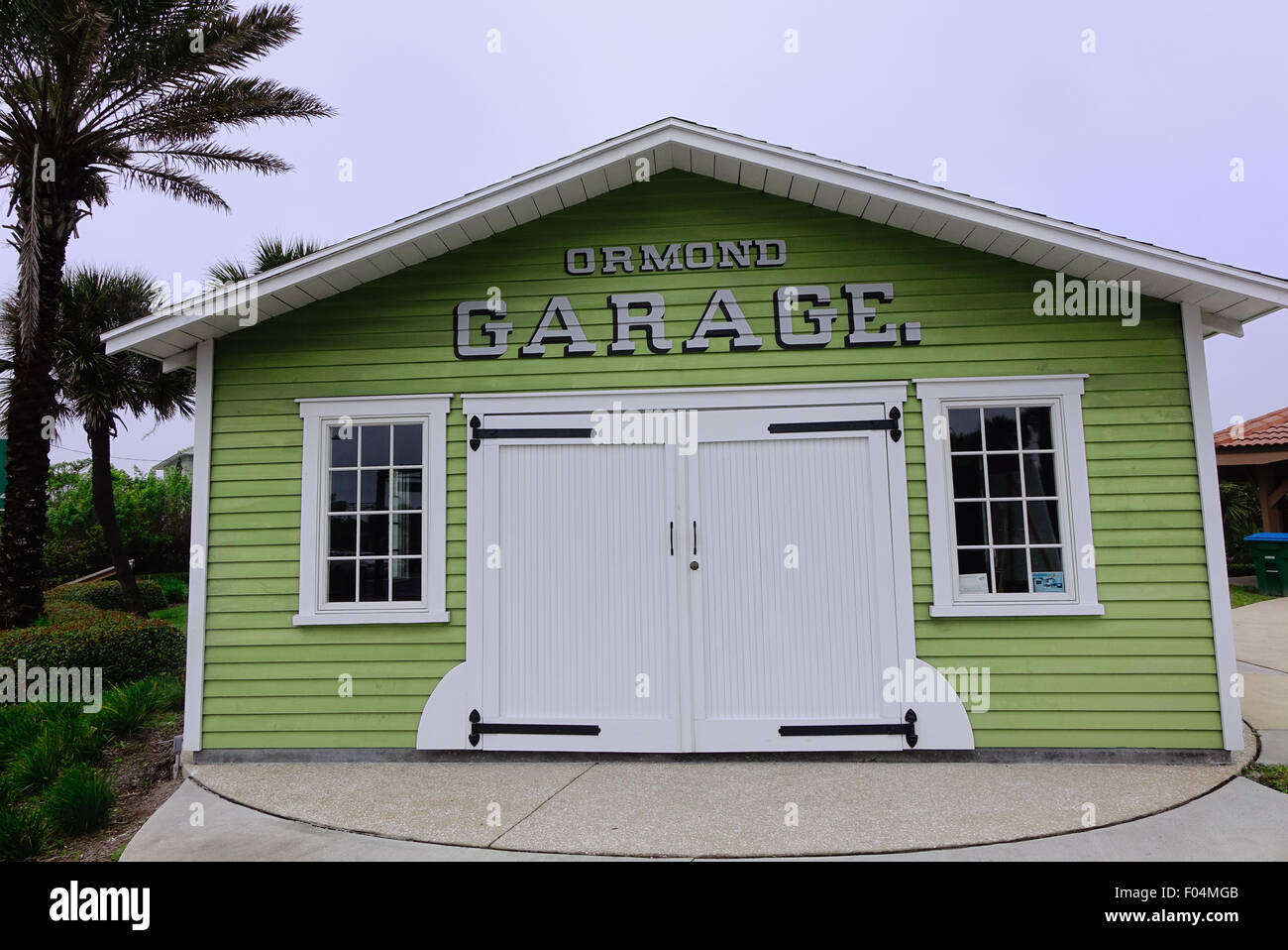 Ormond garage, lieu de naissance de Speed Park, Ormond Beach, en Floride. Comté de Volusia. Banque D'Images