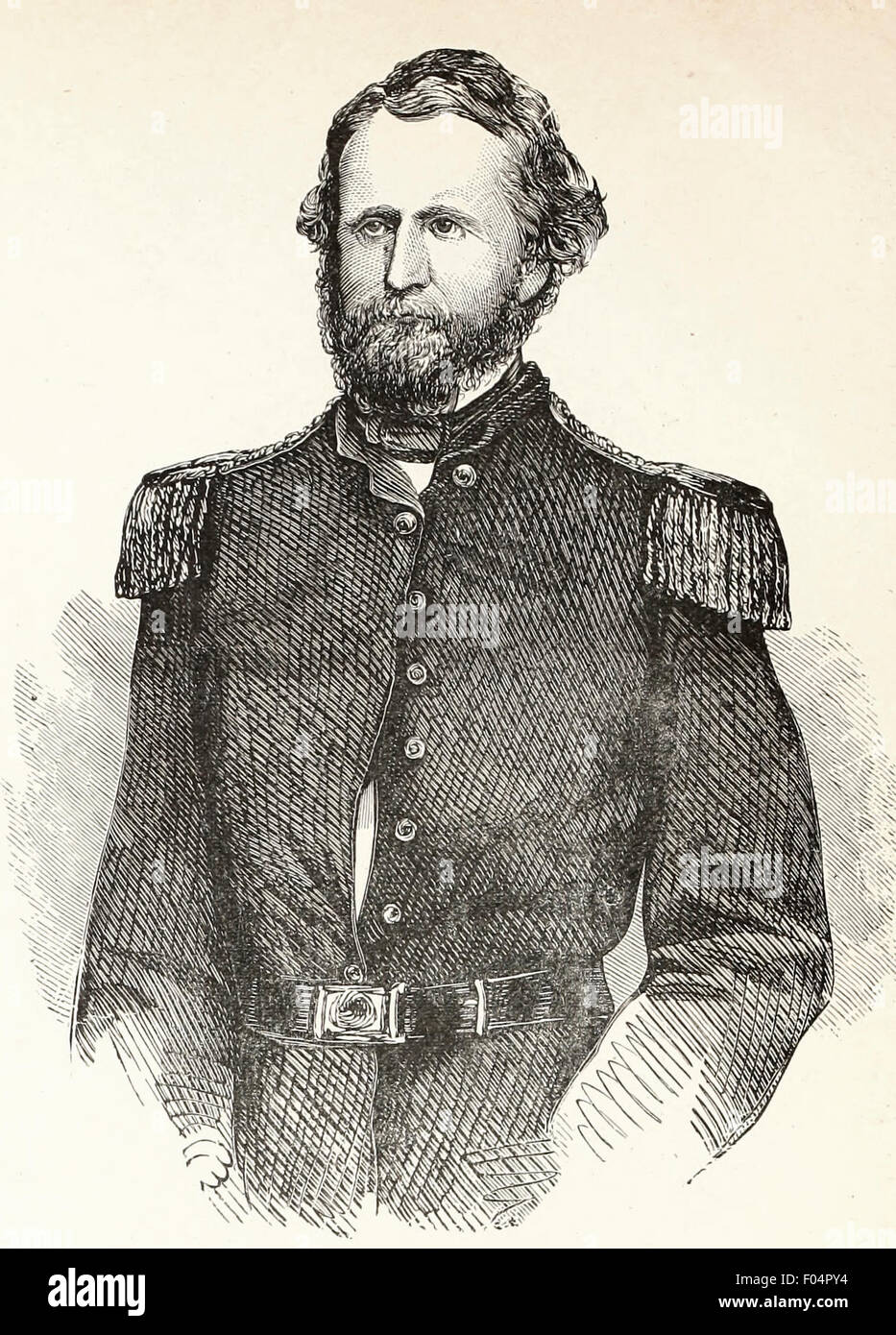 Général Nathaniel Lyon - USA Guerre Civile. Nathaniel Lyon (14 juillet 1818 - 10 août 1861) a été le premier syndicat général pour être tués dans la guerre civile américaine et est reconnue pour ses actions dans l'état du Missouri au début. Banque D'Images