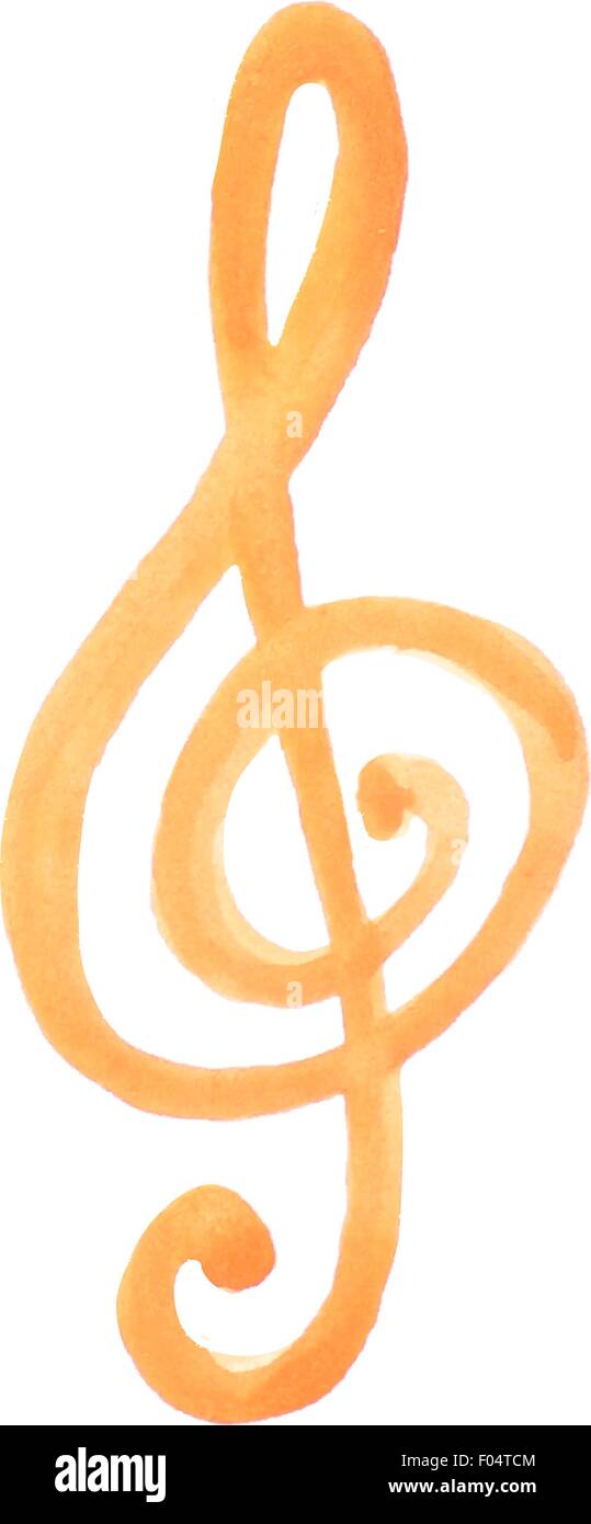 Aquarelle clef g on white Illustration de Vecteur