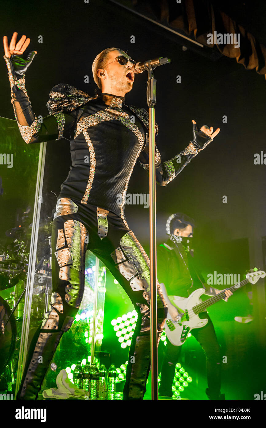 Detroit, Michigan, USA. 6e août, 2015. BILL KAULITZ de tokio hotel sur la scène le sentir tous les World Tour 2015 : Partie 2 l'expérience du Club Amérique du Nord à Saint Andrews Hall à Detroit, MI sur 6 août 2015 Crédit : Marc Nader/ZUMA/Alamy Fil Live News Banque D'Images