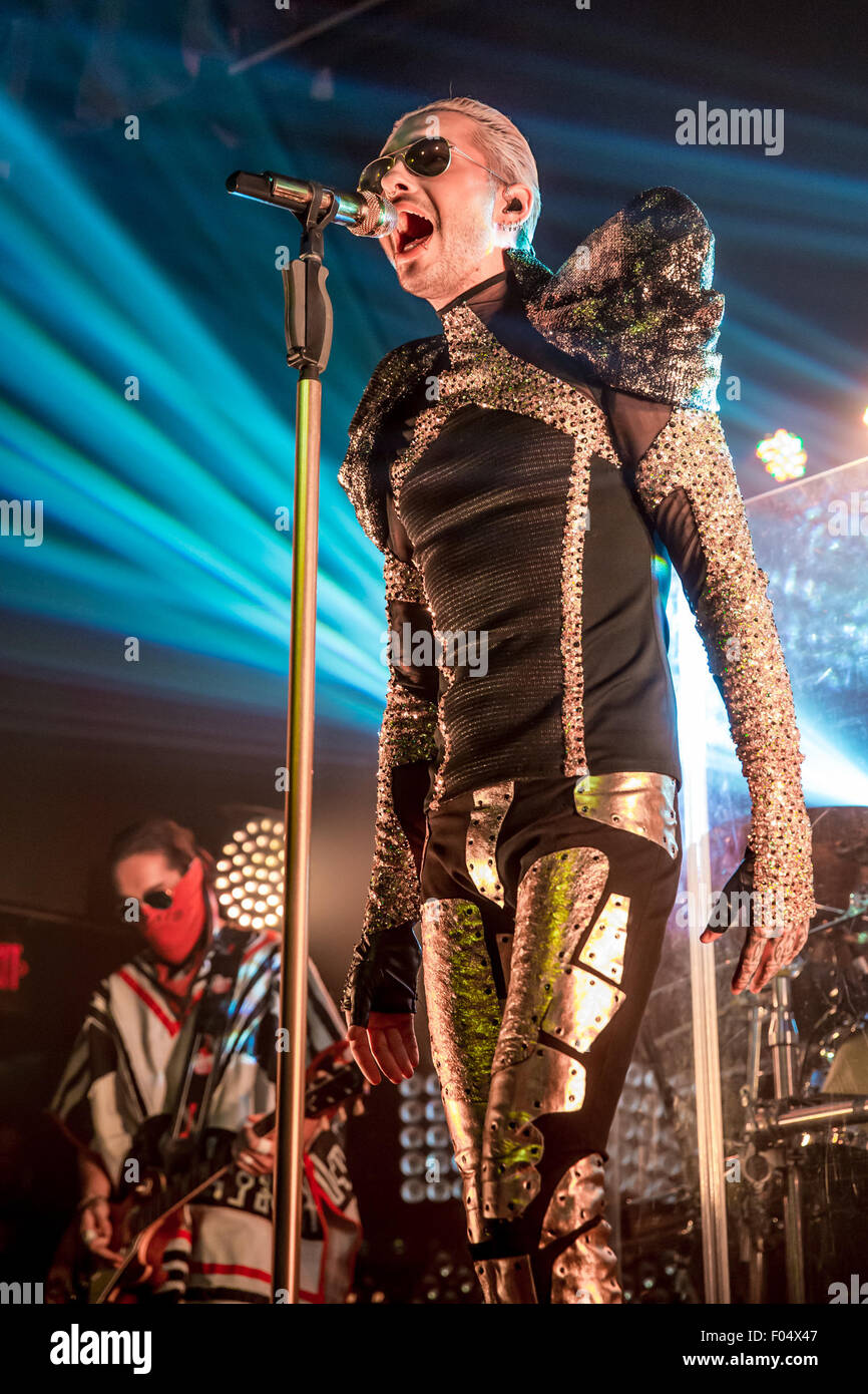 Detroit, Michigan, USA. 6e août, 2015. BILL KAULITZ de tokio hotel sur la scène le sentir tous les World Tour 2015 : Partie 2 l'expérience du Club Amérique du Nord à Saint Andrews Hall à Detroit, MI sur 6 août 2015 Crédit : Marc Nader/ZUMA/Alamy Fil Live News Banque D'Images