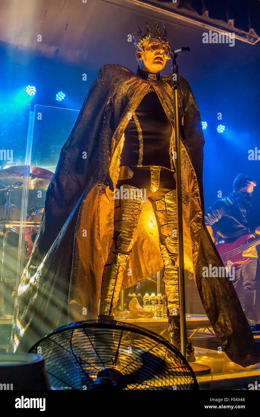 Detroit, Michigan, USA. 6e août, 2015. BILL KAULITZ de tokio hotel sur la scène le sentir tous les World Tour 2015 : Partie 2 l'expérience du Club Amérique du Nord à Saint Andrews Hall à Detroit, MI sur 6 août 2015 Crédit : Marc Nader/ZUMA/Alamy Fil Live News Banque D'Images