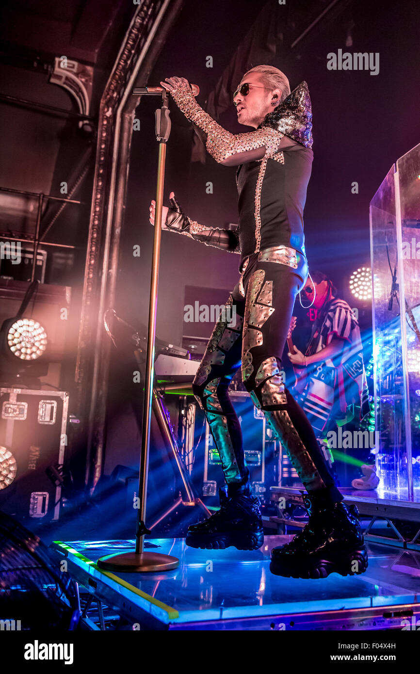Detroit, Michigan, USA. 6e août, 2015. BILL KAULITZ de tokio hotel sur la scène le sentir tous les World Tour 2015 : Partie 2 l'expérience du Club Amérique du Nord à Saint Andrews Hall à Detroit, MI sur 6 août 2015 Crédit : Marc Nader/ZUMA/Alamy Fil Live News Banque D'Images