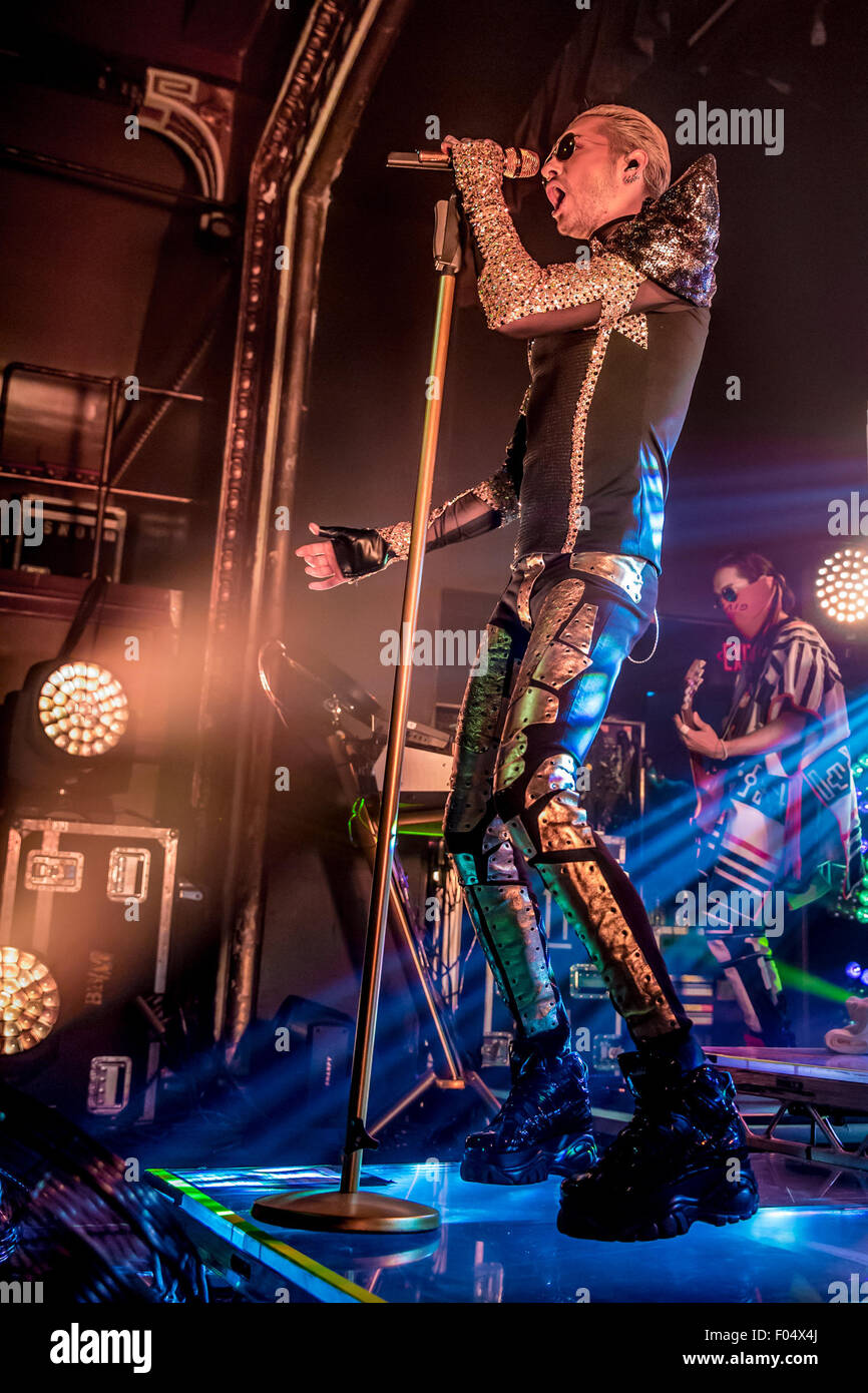 Detroit, Michigan, USA. 6e août, 2015. BILL KAULITZ de tokio hotel sur la scène le sentir tous les World Tour 2015 : Partie 2 l'expérience du Club Amérique du Nord à Saint Andrews Hall à Detroit, MI sur 6 août 2015 Crédit : Marc Nader/ZUMA/Alamy Fil Live News Banque D'Images