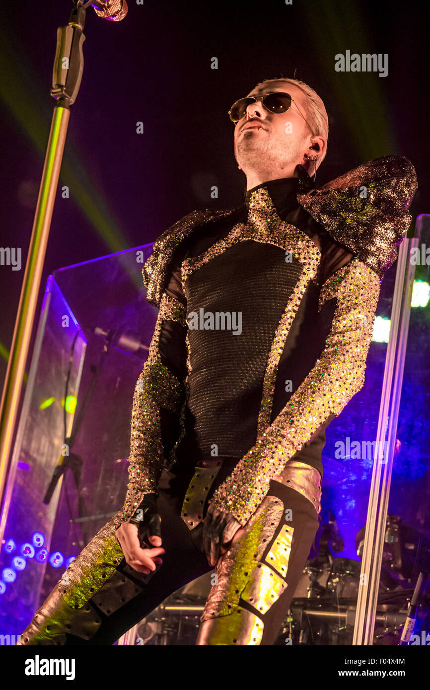 Detroit, Michigan, USA. 6e août, 2015. BILL KAULITZ de tokio hotel sur la scène le sentir tous les World Tour 2015 : Partie 2 l'expérience du Club Amérique du Nord à Saint Andrews Hall à Detroit, MI sur 6 août 2015 Crédit : Marc Nader/ZUMA/Alamy Fil Live News Banque D'Images