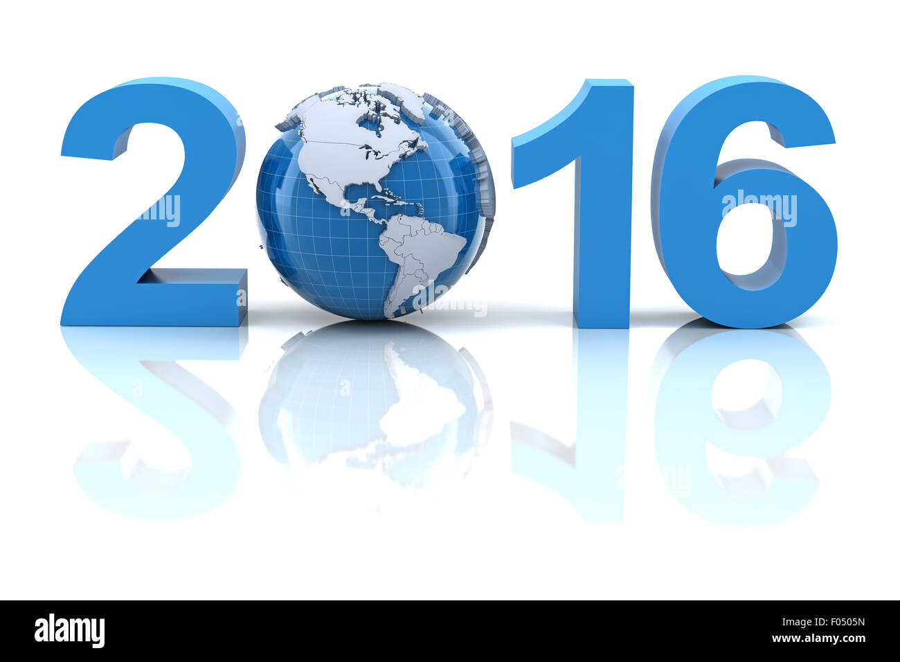 Nouvelle année 2016 avec globe Banque D'Images