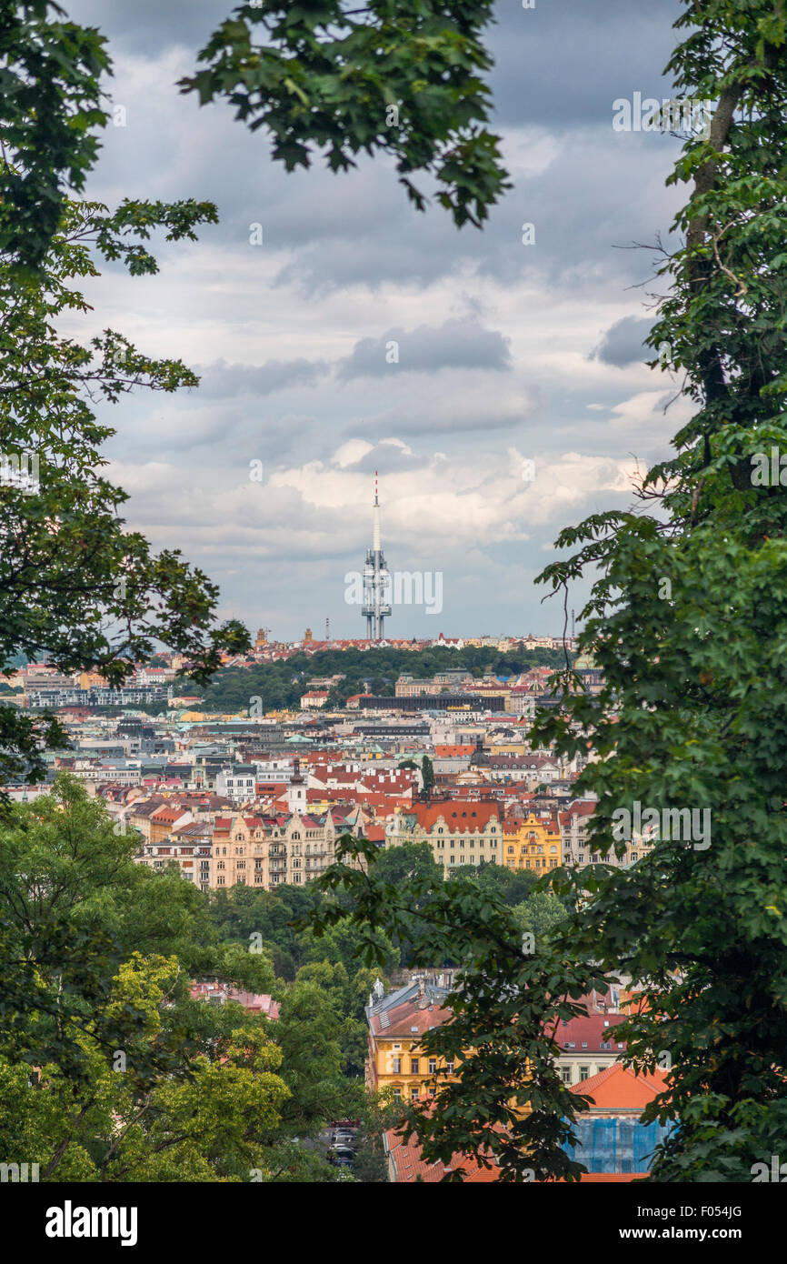 La tour Zizkov, Prague Banque D'Images