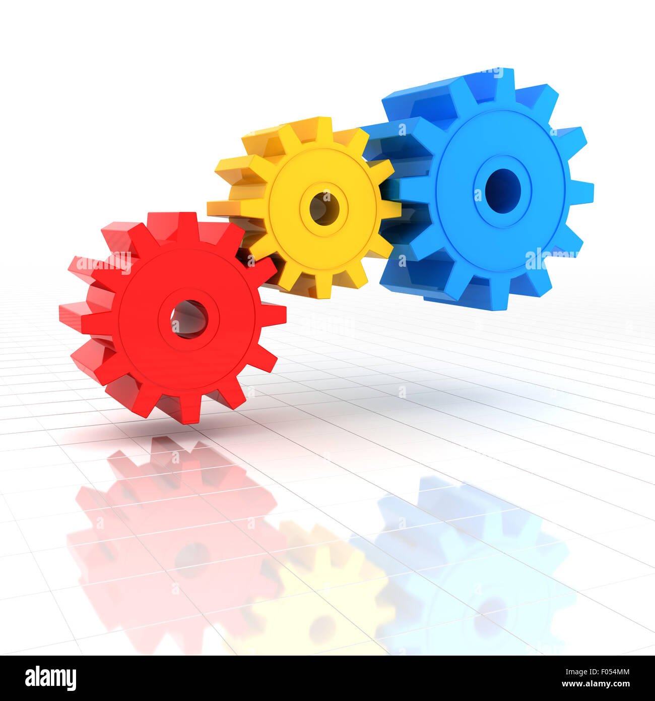 3D render of colorful gears Banque D'Images