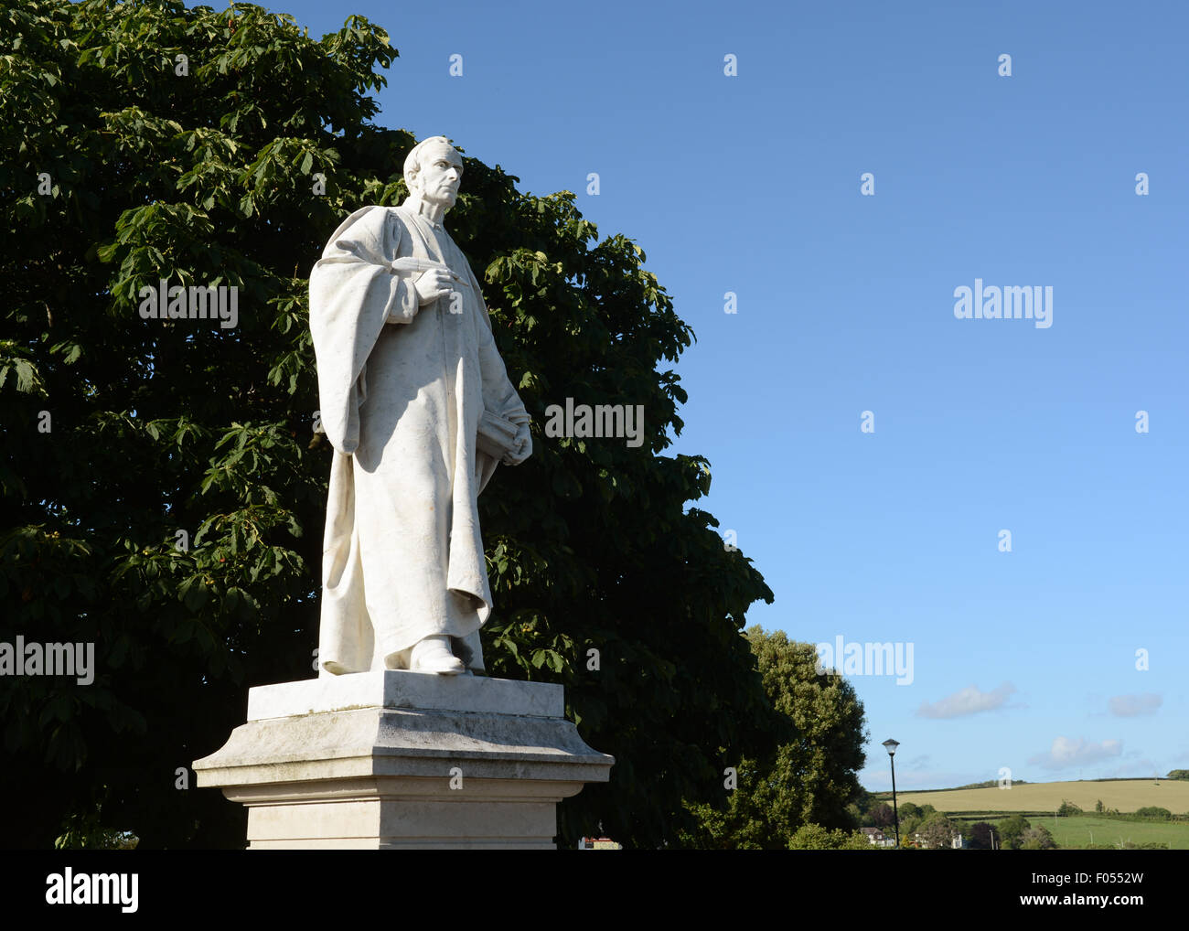 Statue de Charles Kingsley sur quai, Bideford Devon du Nord auteur de Westward Ho ! Appledore Westward Ho ! Et Bideford Railway Banque D'Images