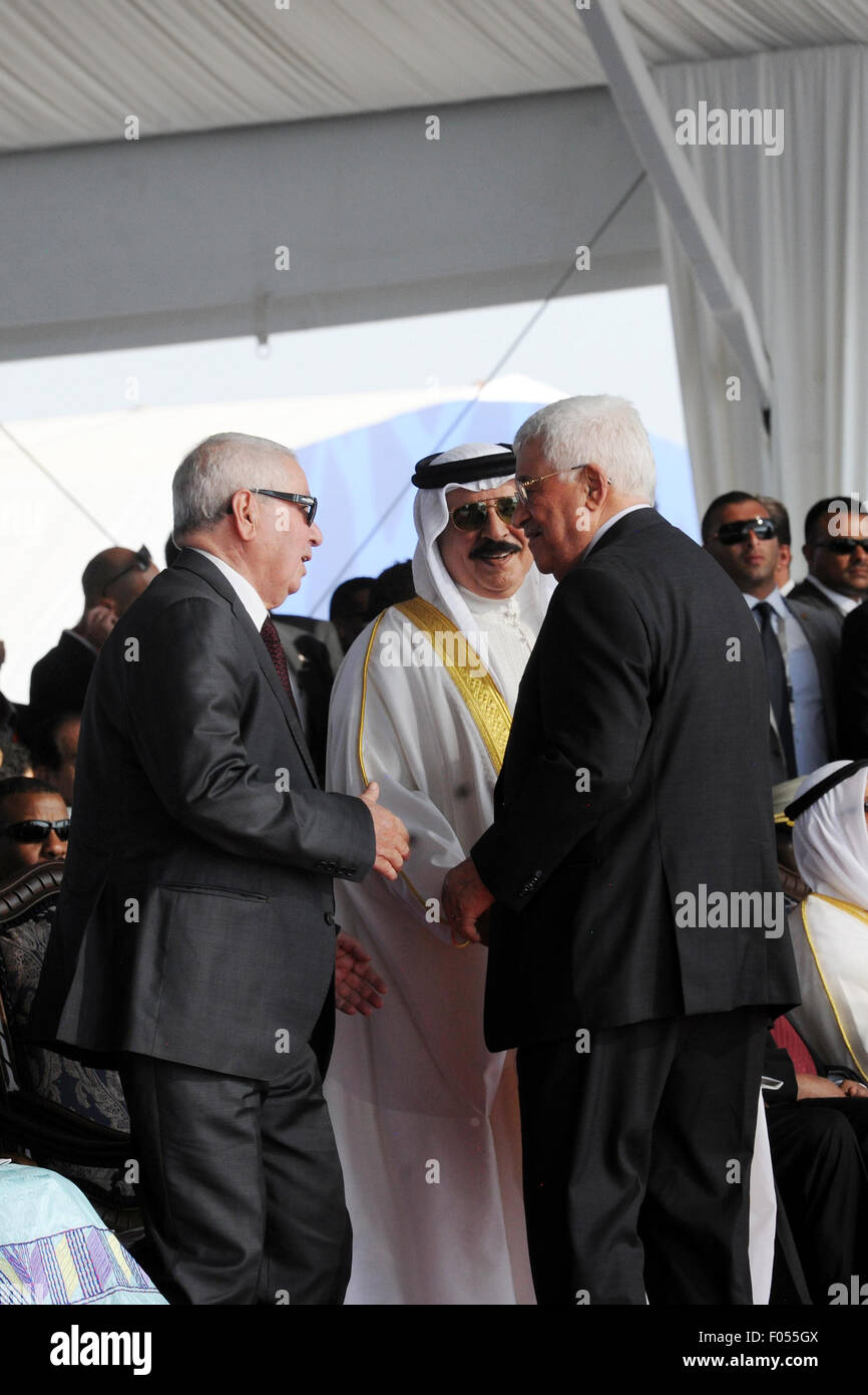 Ismailia, Égypte. 6e août, 2015. Le président palestinien Mahmoud Abbas assiste à une cérémonie de la nouvelle, du canal de Suez à Ismaïlia, en Égypte, le 6 août 2015. Credit : ZUMA Press, Inc./Alamy Live News Banque D'Images