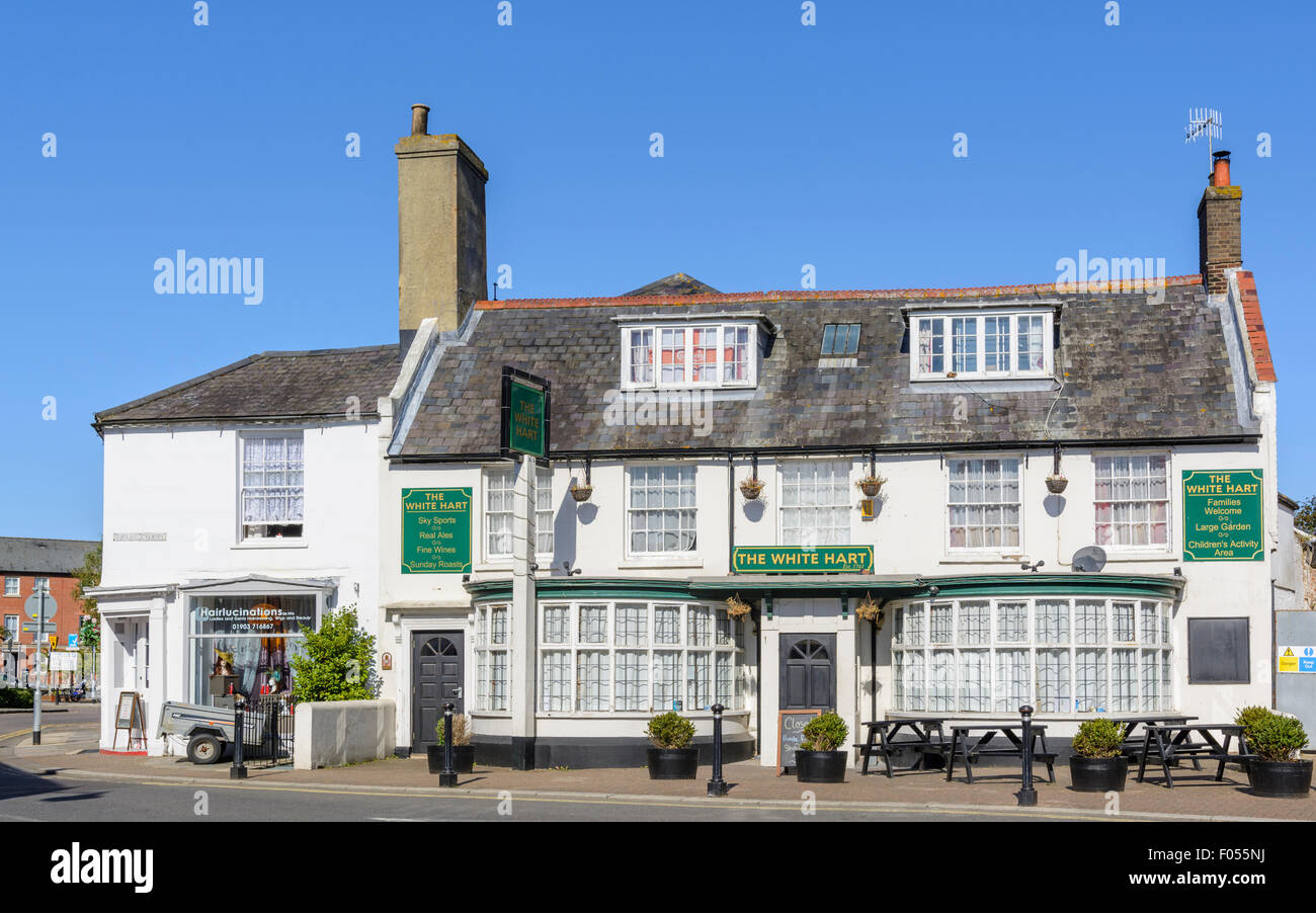 Le White Hart pub à Littlehampton, West Sussex, Angleterre, Royaume-Uni. Banque D'Images