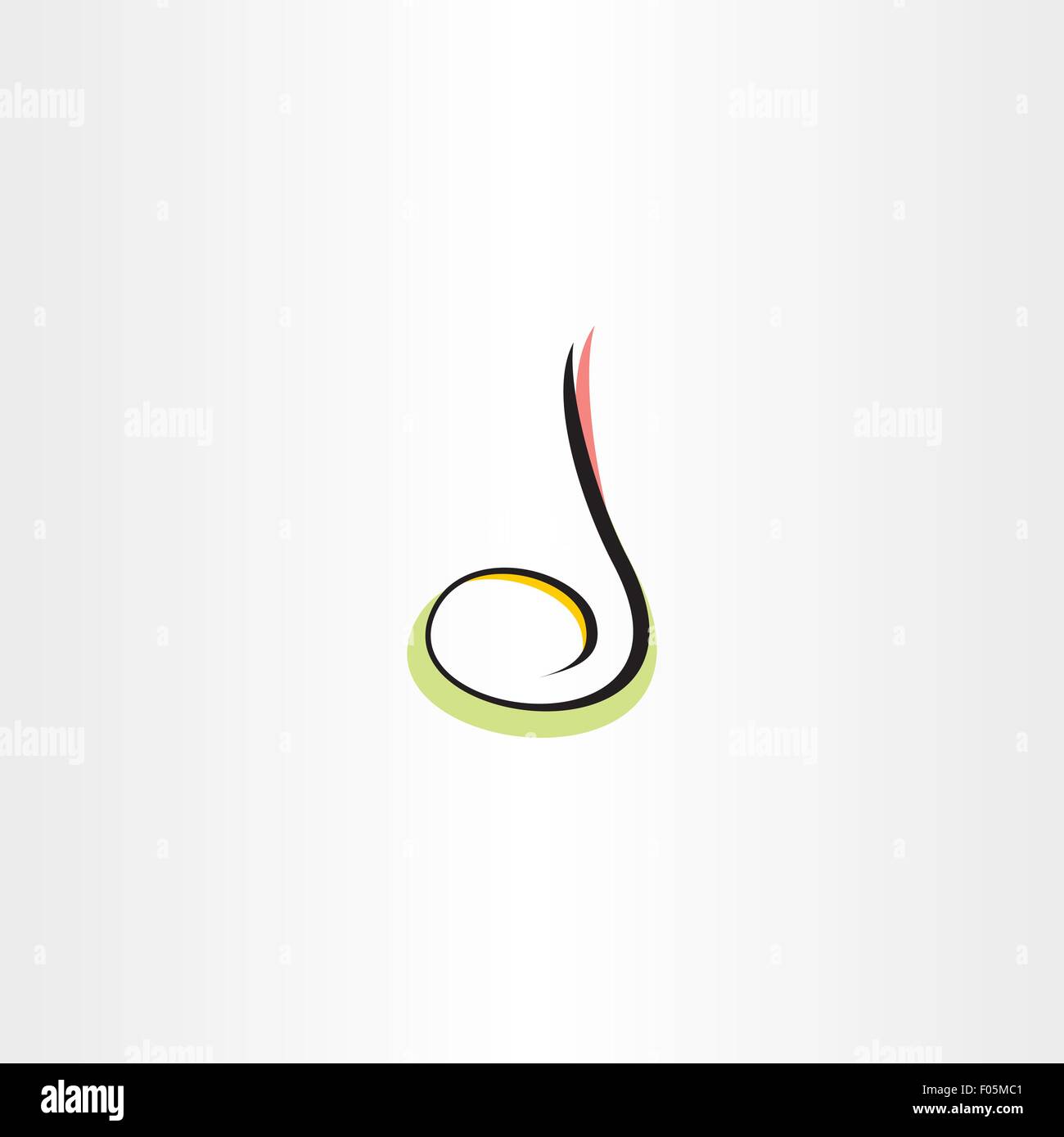 Note musicale icône colorée lettre d'étiquette logo Illustration de Vecteur