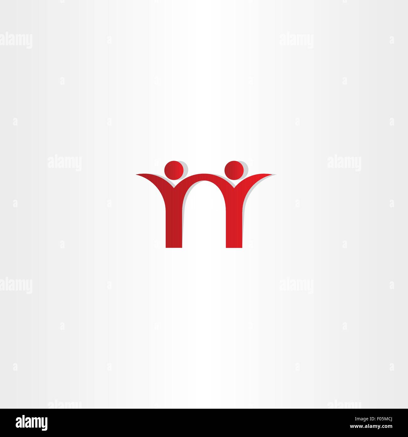 Les gens amis vecteur conception logo rouge Illustration de Vecteur