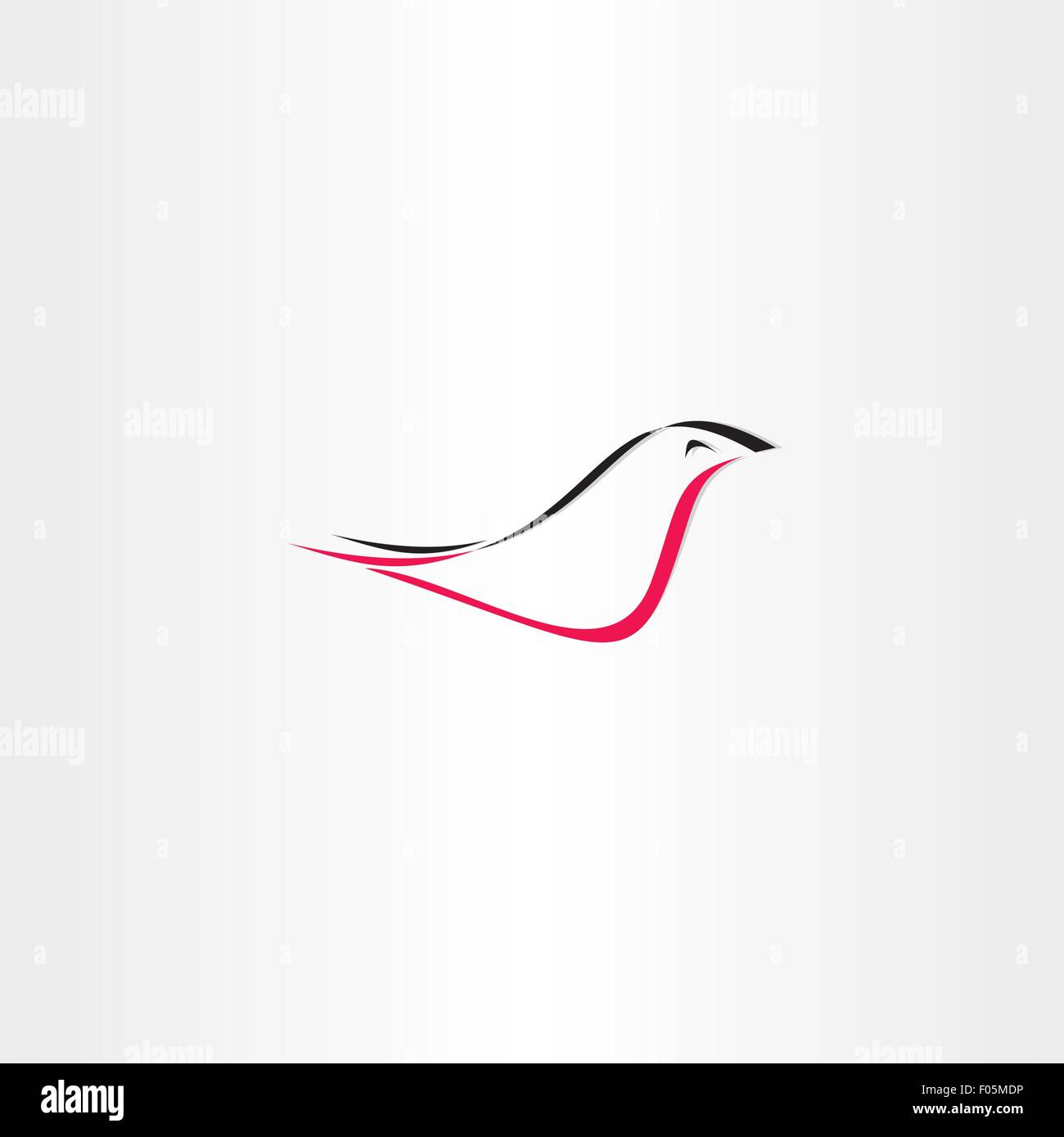 Noir Rouge logo signe vecteur oiseau stylisé Illustration de Vecteur