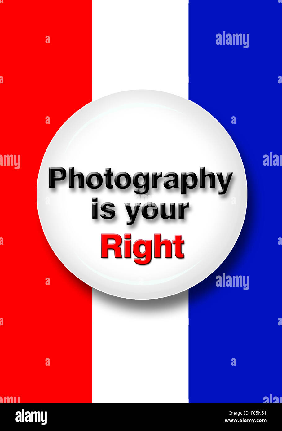 La photographie est votre droit en tant qu'américain. Banque D'Images