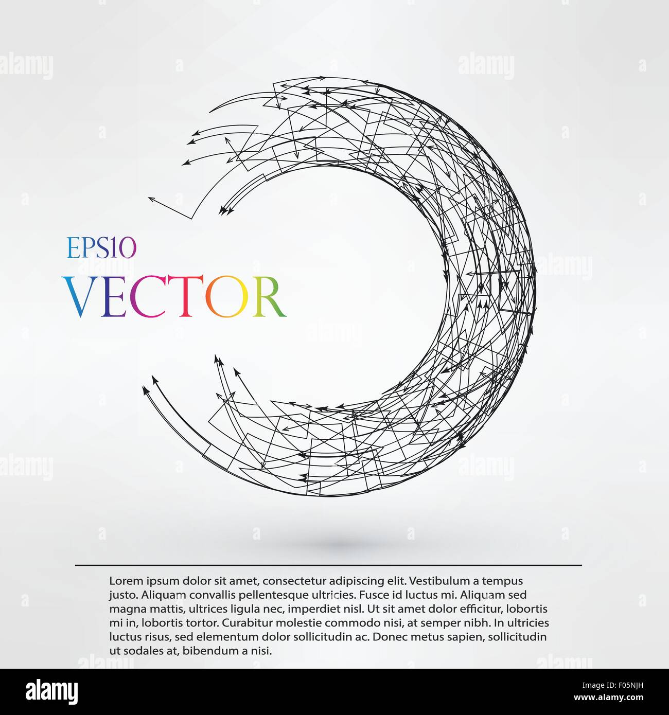 Logo de fer élément polygonal. Torus avec lignes et points. Illustration vecteur EPS10. Illustration de Vecteur