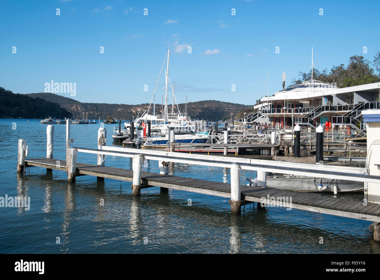 Marina de Brooklyn au nord de Sydney, sur la rivière Hawkesbury,Nouvelle Galles du Sud, Australie Banque D'Images