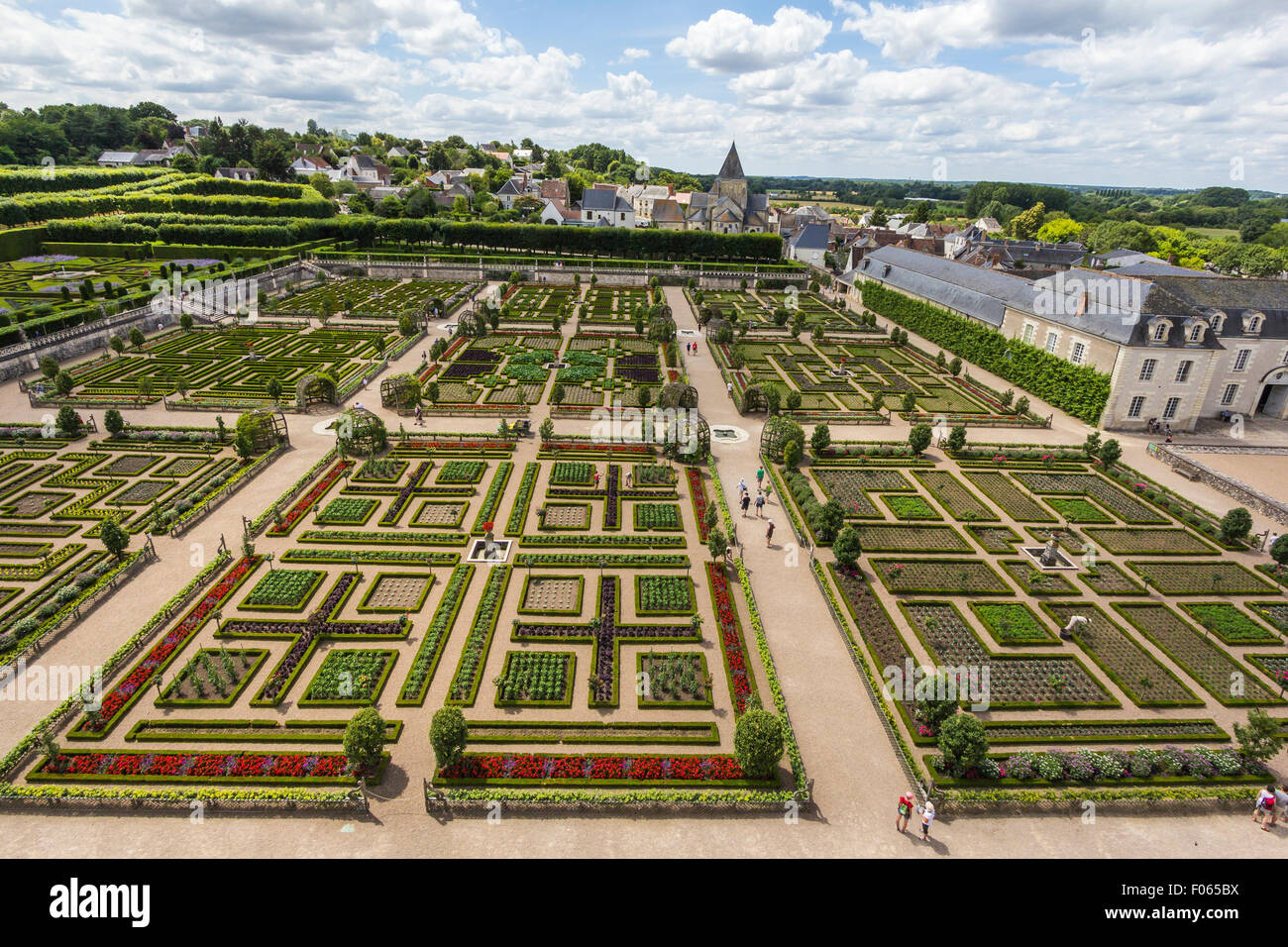 Jardins du château de Château de Villandry dans l' Indre-et-Loir, France Banque D'Images