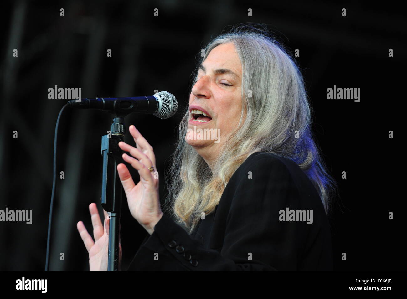 Patti Smith live au Festival "Un Conte d'été 2015" en Allemagne. Usage éditorial uniquement. Banque D'Images