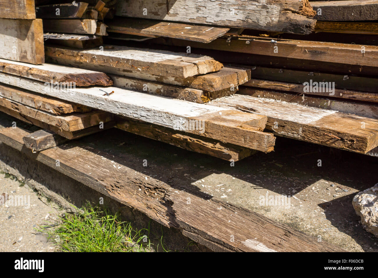 Matériel et de lamelles en bois brun Banque D'Images