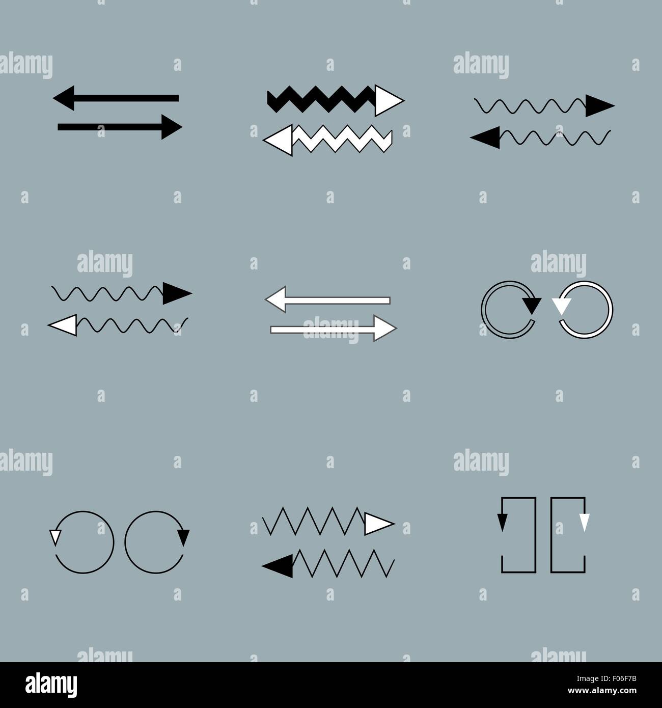 Ensemble de flèches vectorielles sur fond gris Illustration de Vecteur