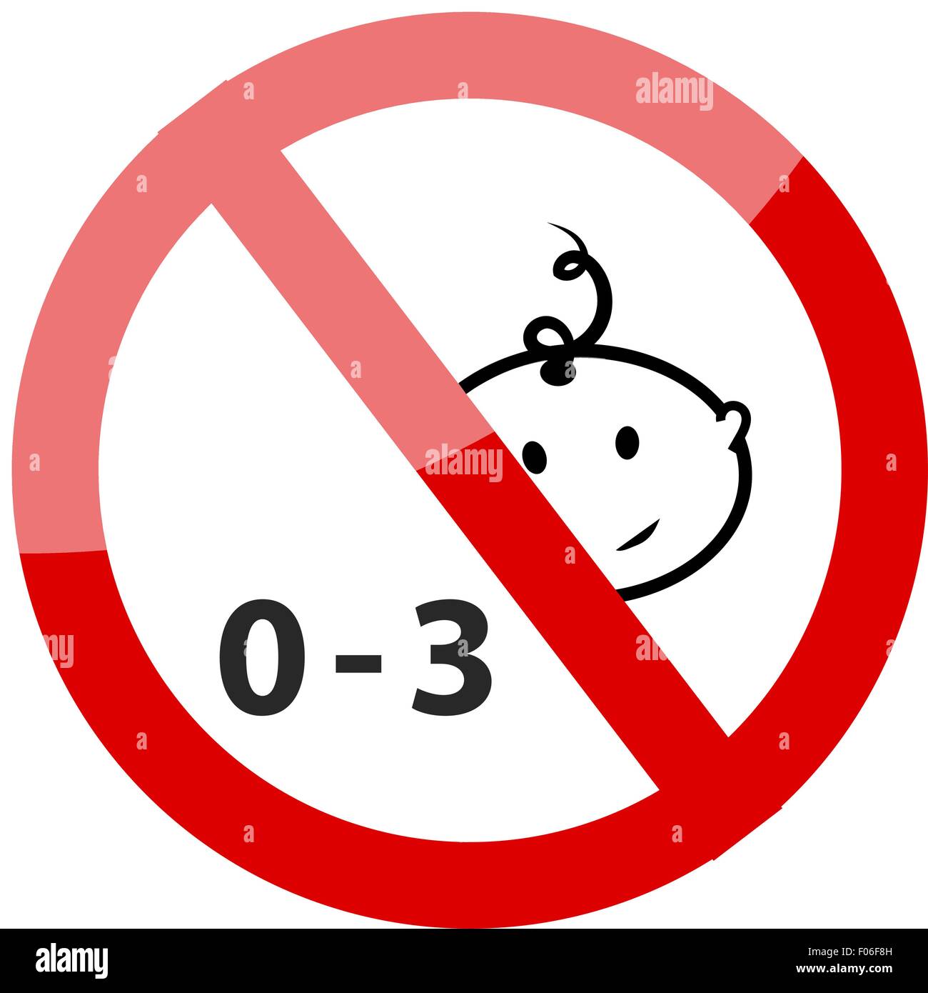 Interdit d'utiliser des enfants de moins de trois ans. Vector