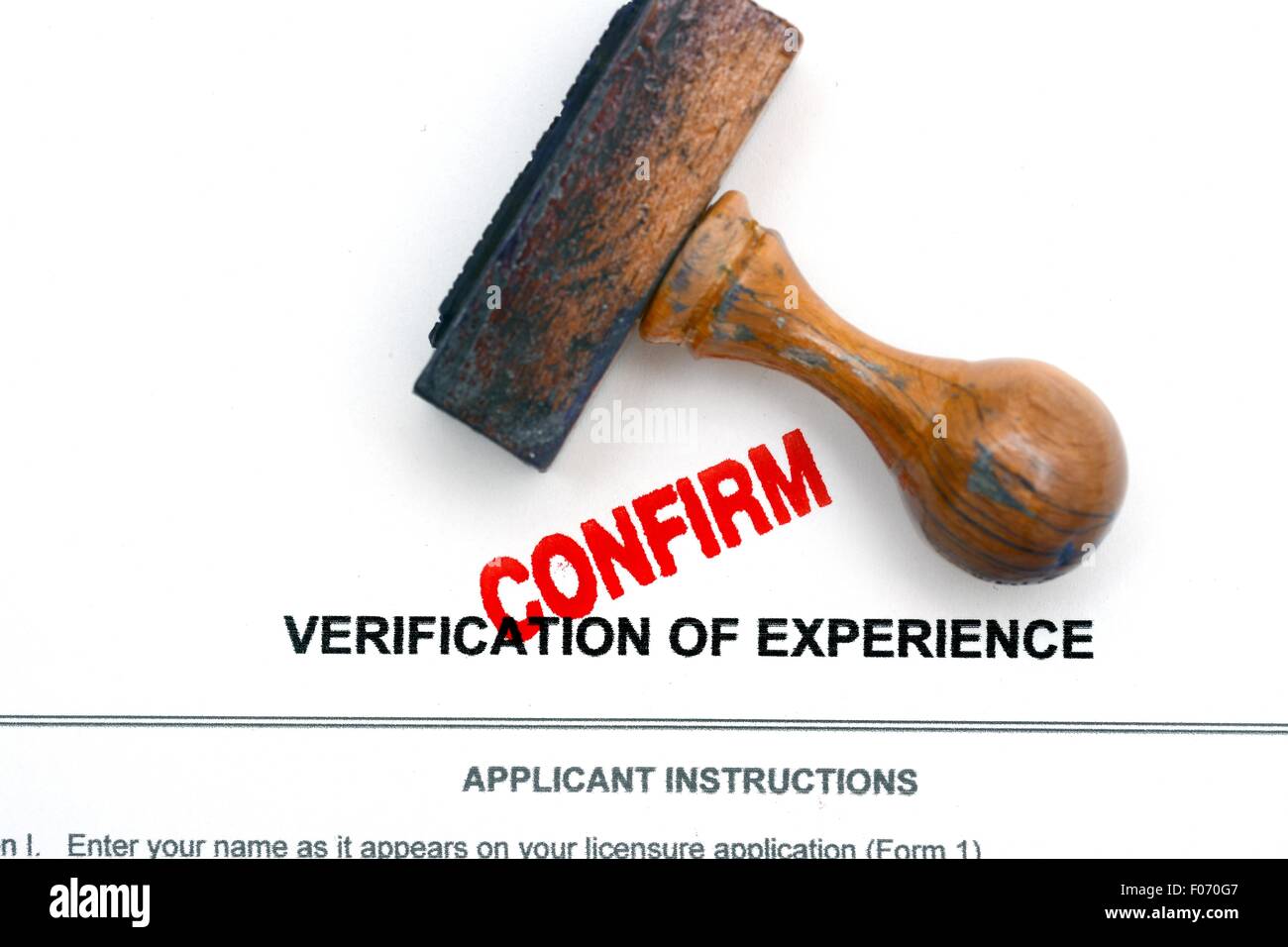 Vérification de l'expérience Banque D'Images