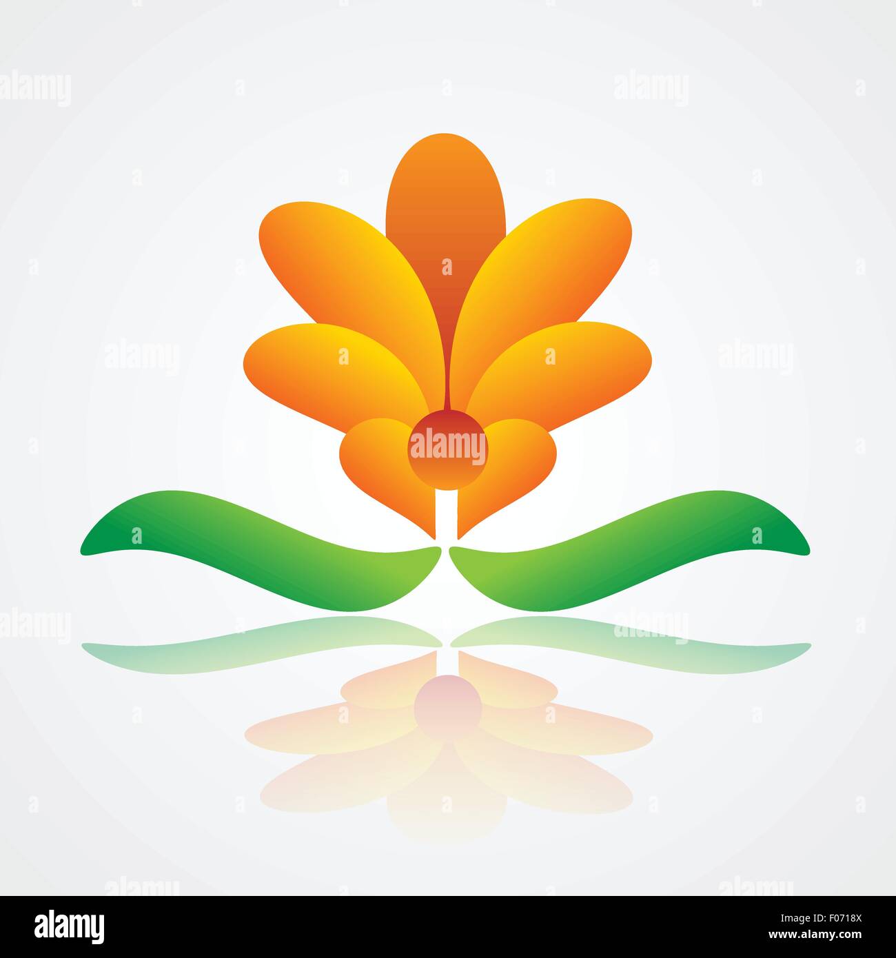 Fleur orange abstract green design vector illustration Illustration de Vecteur
