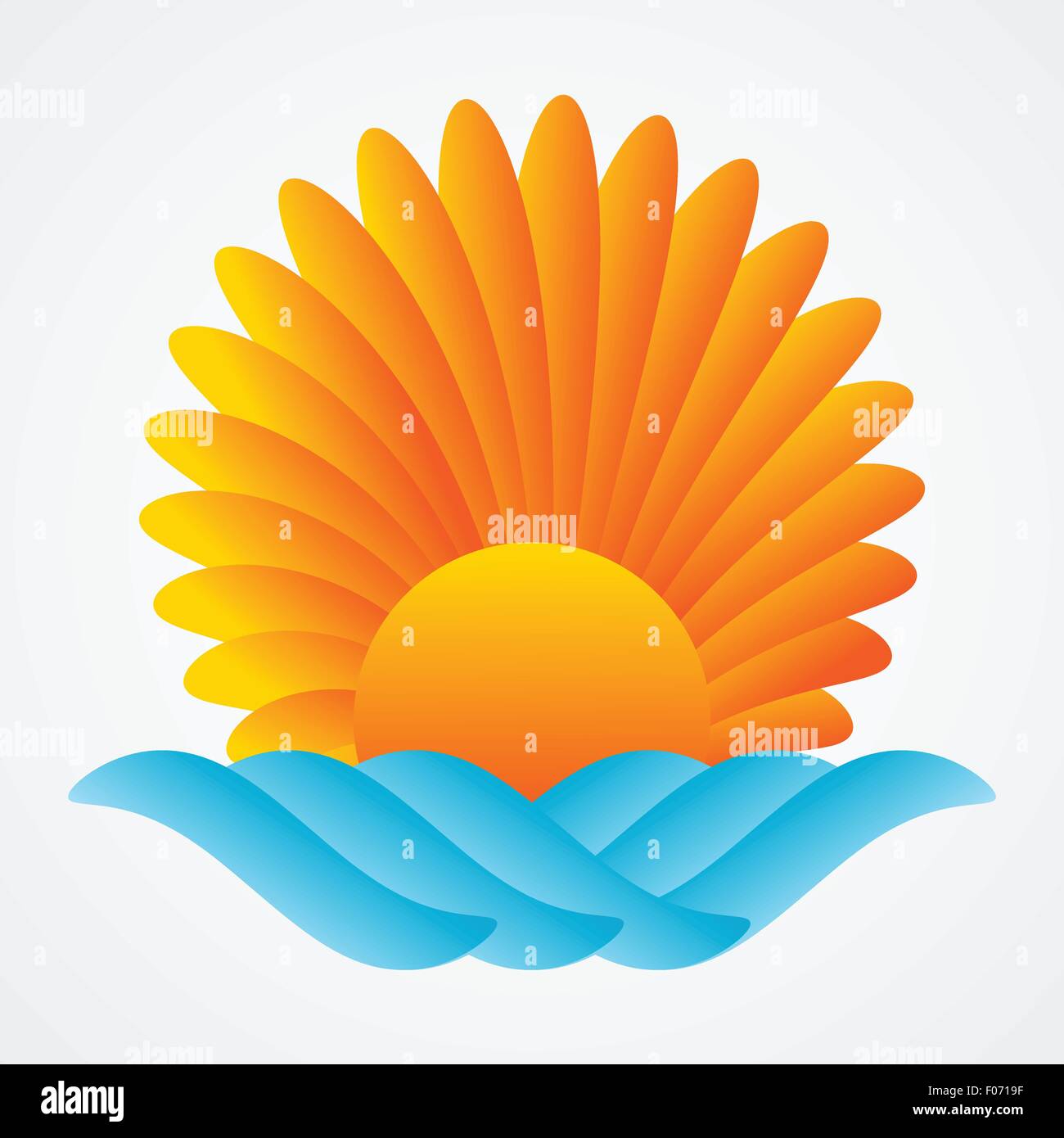 Sun sea abstract vector illustration Illustration de Vecteur