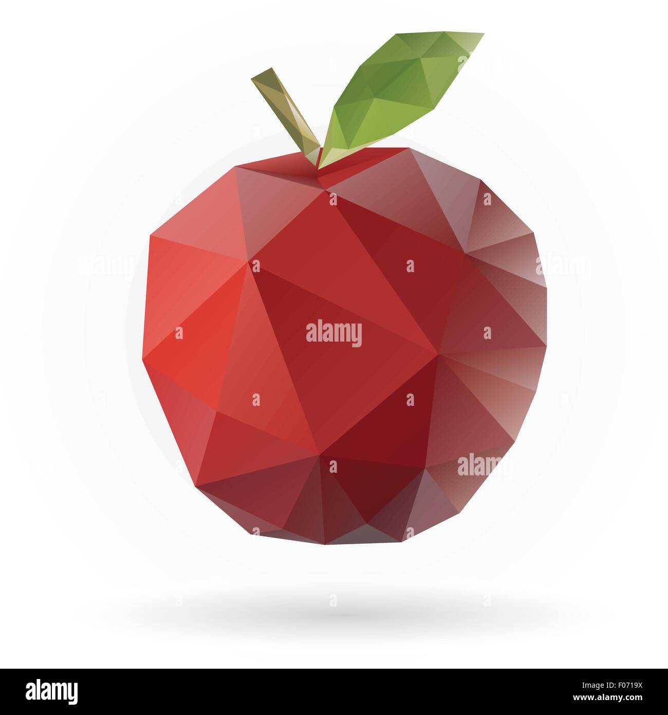 Pomme Rouge isolé faible conception poly vector illustration. Illustration de Vecteur