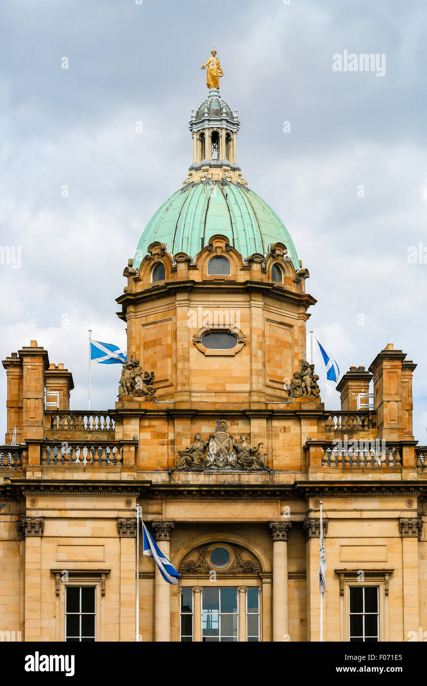 Détail de l'architecture sur le siège de la Bank of Scotland, la butte, Édimbourg, Écosse, Royaume-Uni Banque D'Images